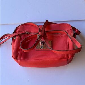Nicole by Nicole Miller Coral-Red Crossbody with Front Plaque